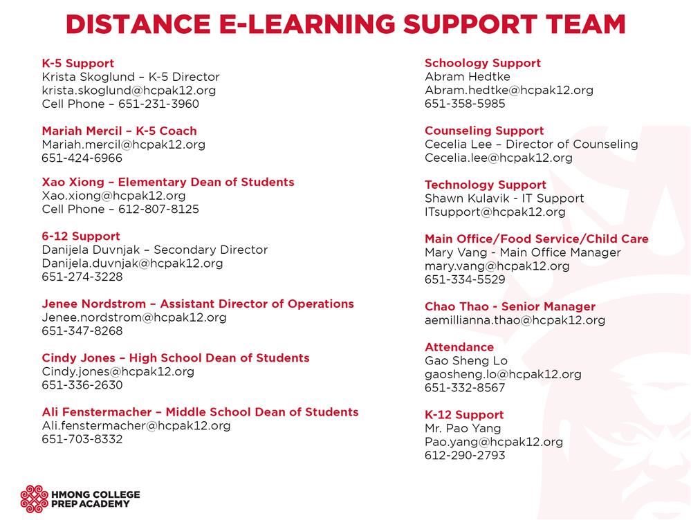 Distance E-Learning Support Team